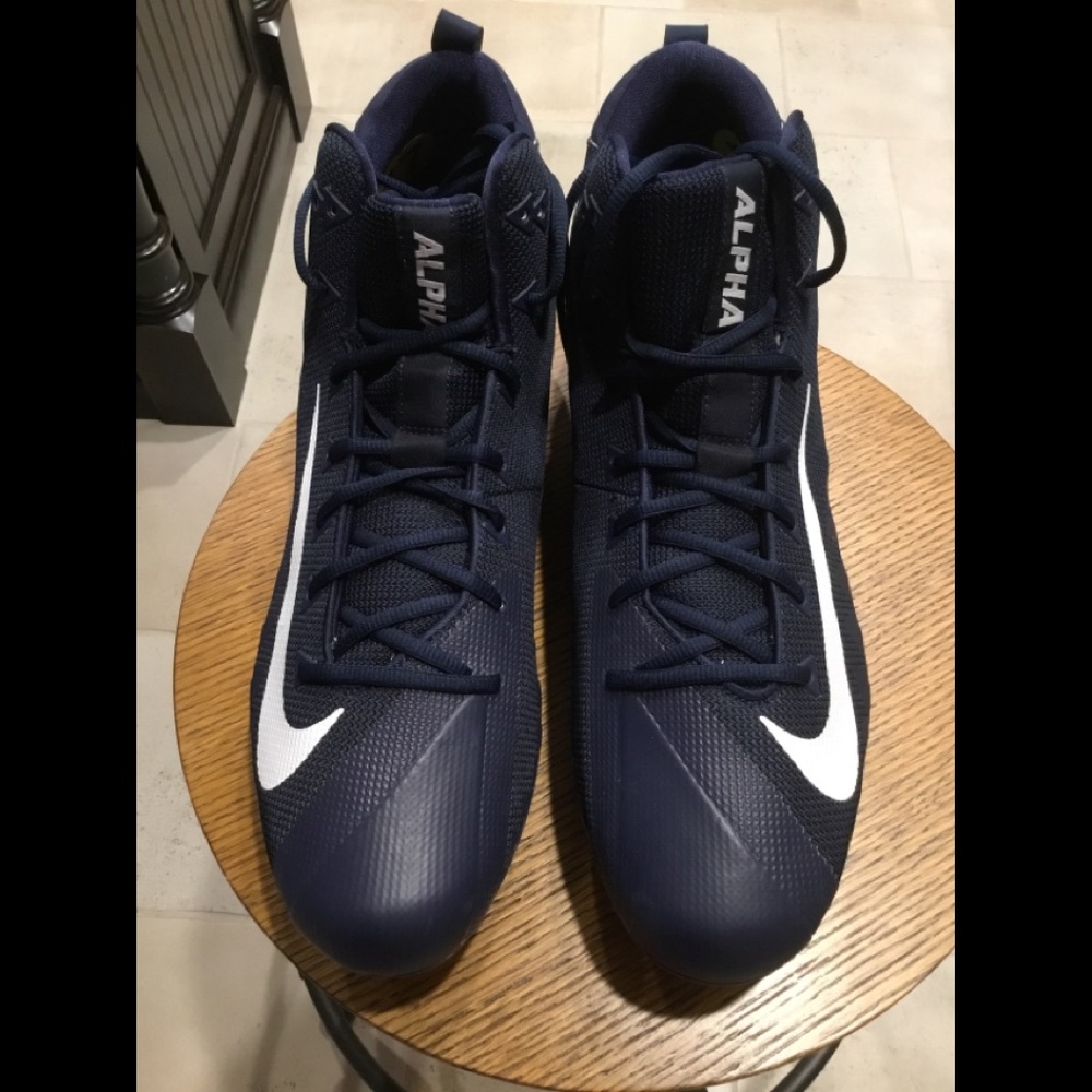 Nike Football Cleats Alpha Menace Mid-rise Navy Size 17